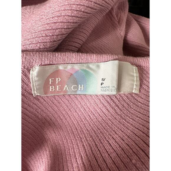 Free People Beach Waverly Jumpsuit Ribbed Sweater One Shoulder Lilac Wine NWT S - Picture 7 of 12
